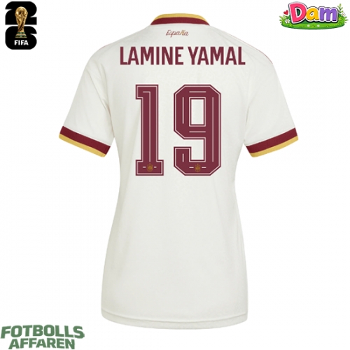 Spanien Lamine Yamal #19 Bortatröja Kvinnor VM 2026 Kortärmad